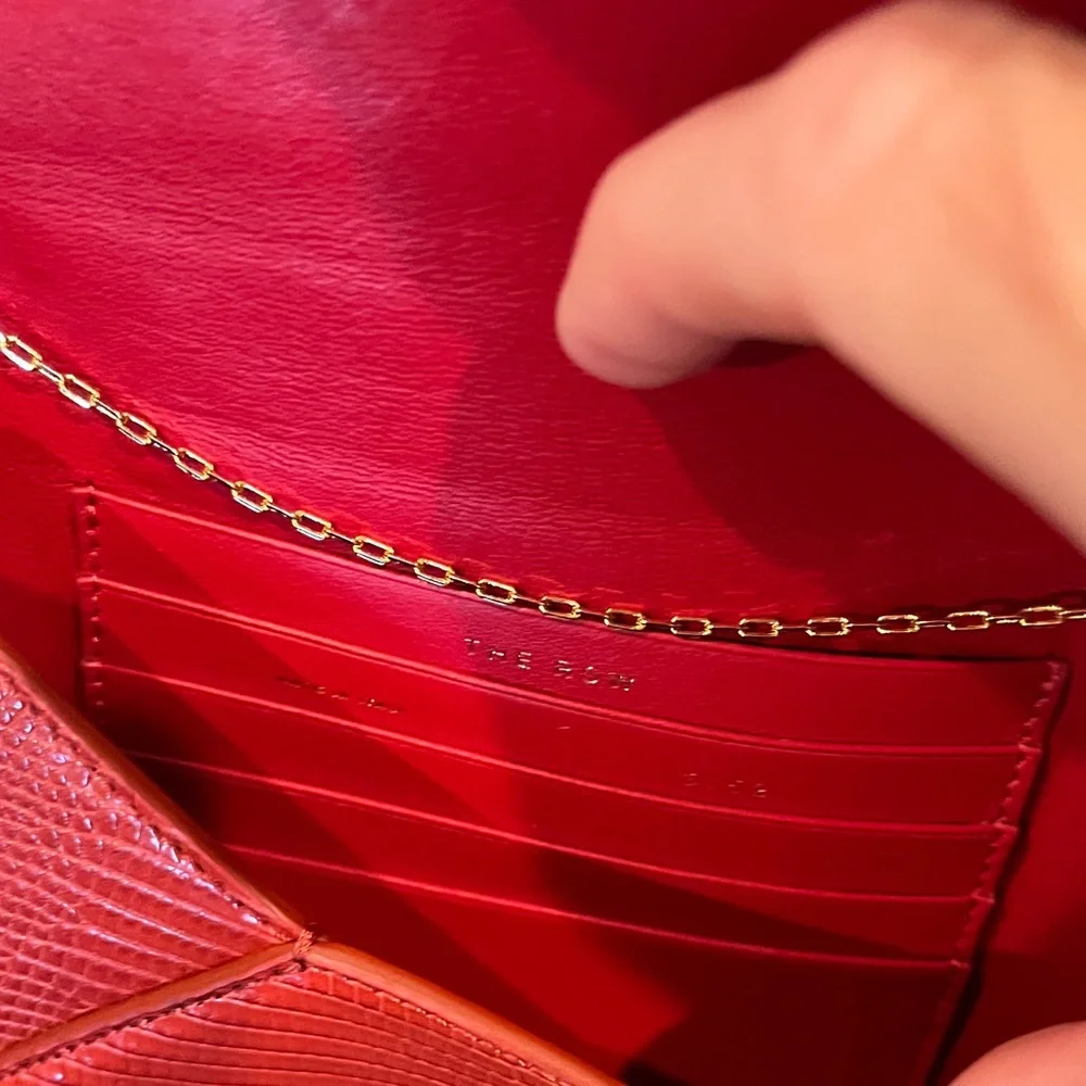 The Row Vibrant Red Clutch with Gold Chain - Picture 5 of 9